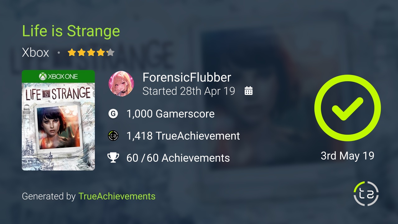 Life is Strange achievement summary